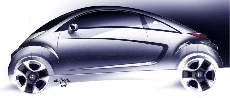 Illustration for article titled Mitsubishi iMiEV Sport Air Concept: Similar Body, Tron-Like Interior